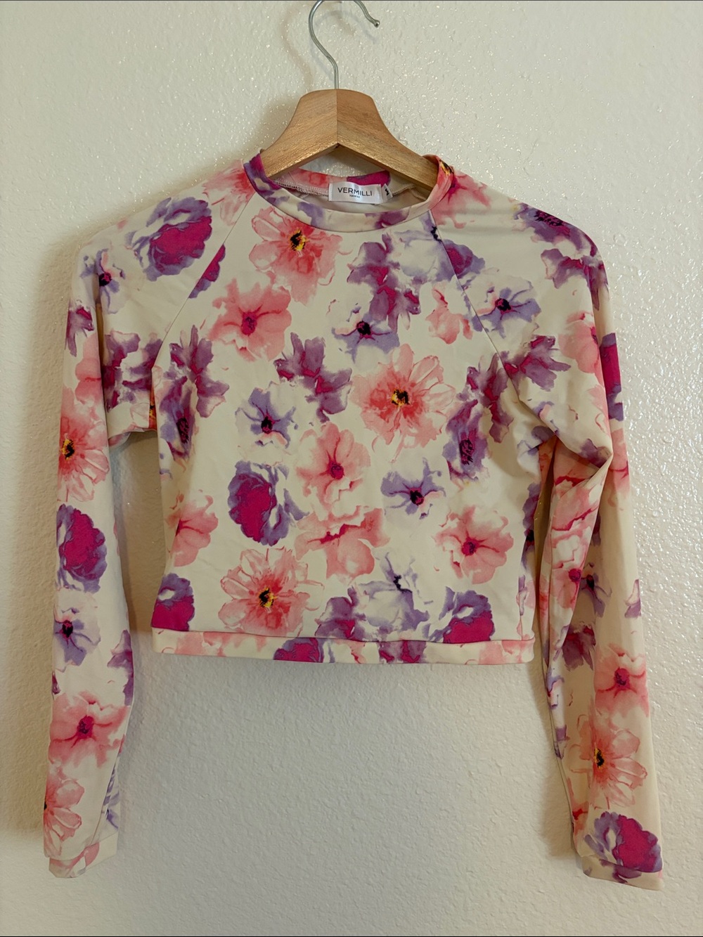 Vermilli Top Floral Rash guard swim surf top